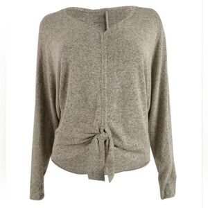 Jc.Penny Cozy Knit Tie-Front Sweater Cream/Biege Size M